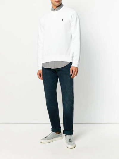 Shop Polo Ralph Lauren Round Neck Sweatshirt In White