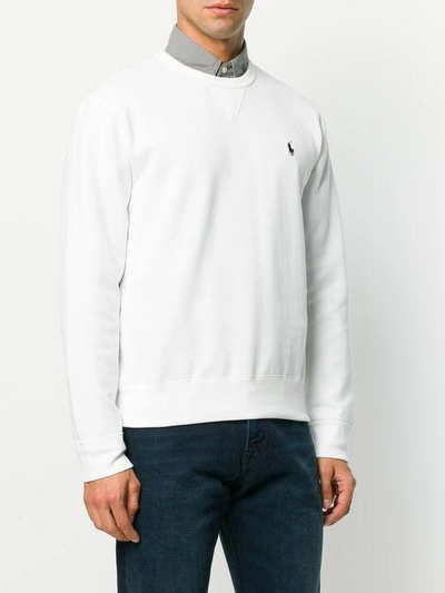 Shop Polo Ralph Lauren Round Neck Sweatshirt In White