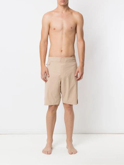 Shop Amir Slama Swim Shorts In Neutrals