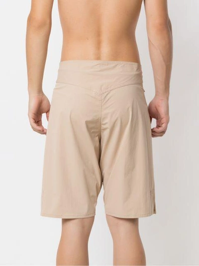 Shop Amir Slama Swim Shorts In Neutrals