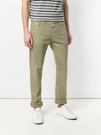 Ag Ives Extended-length Twill Pants - Extended Length In Green