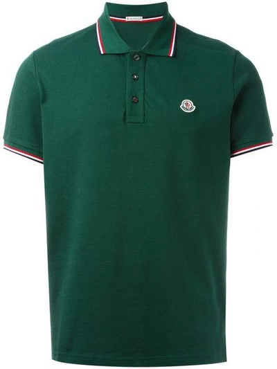 Shop Moncler Classic Polo Shirt - Green