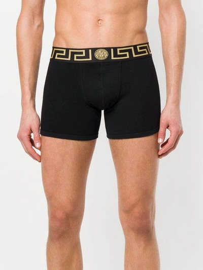 Shop Versace Pack Of Two Boxer Briefs In Black