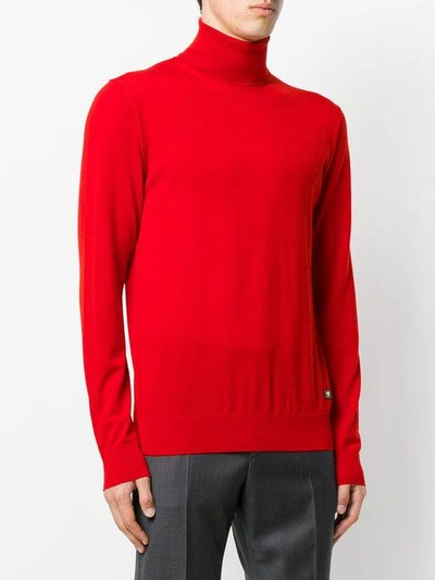 Shop Versace Turtleneck Slim-fit Jumper - Red