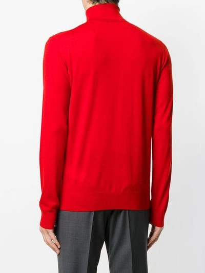Shop Versace Turtleneck Slim-fit Jumper - Red