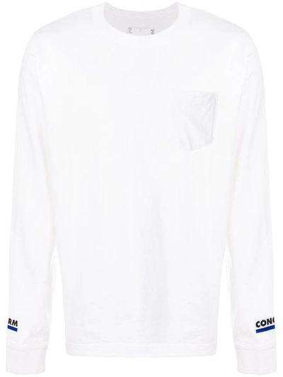 Shop Sacai Conquest Long Sleeve T-shirt - White