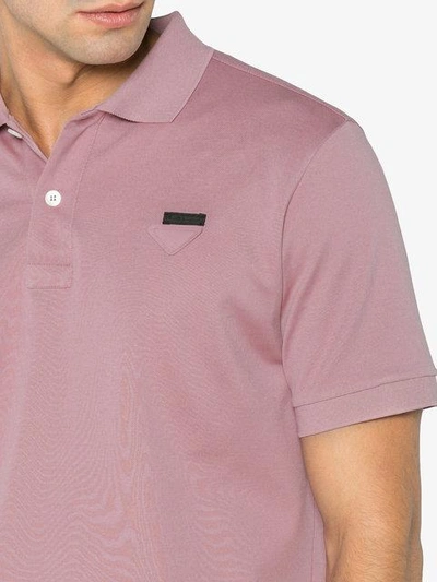 Shop Prada Logo Patch Polo Shirt In F0638 Begonia
