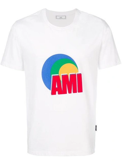 Shop Ami Alexandre Mattiussi T-shirt Ami Print - White