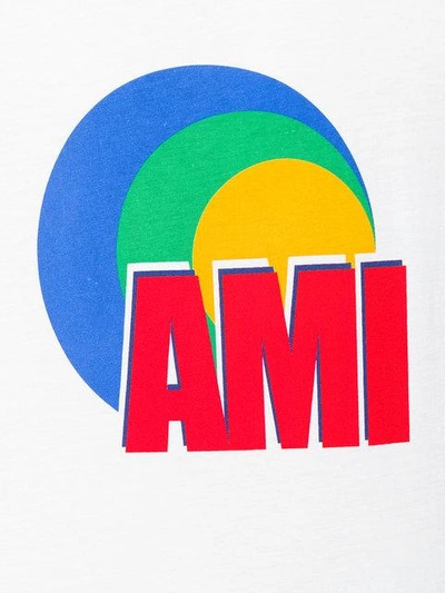Shop Ami Alexandre Mattiussi T-shirt Ami Print - White