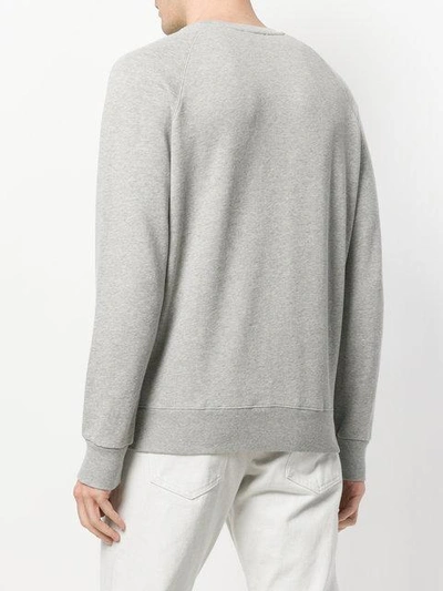 Shop Maison Kitsuné Logo Print Sweatshirt In Grey