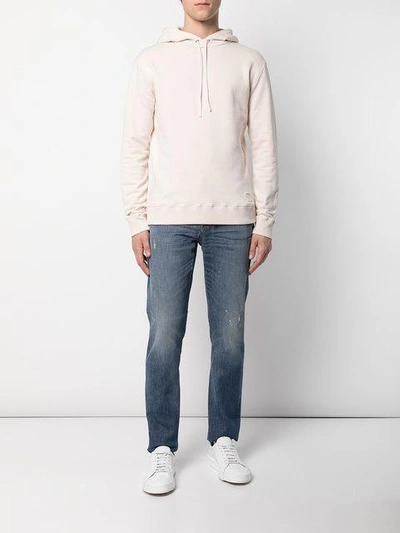 Shop Saint Laurent Classic Hooded Sweatshirt - Pink