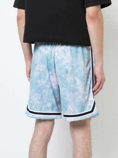 Shop John Elliott Elasticated Waist Perforated Shorts In Blue