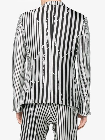 Shop Haider Ackermann Defected Stripe Print Jacket In Black