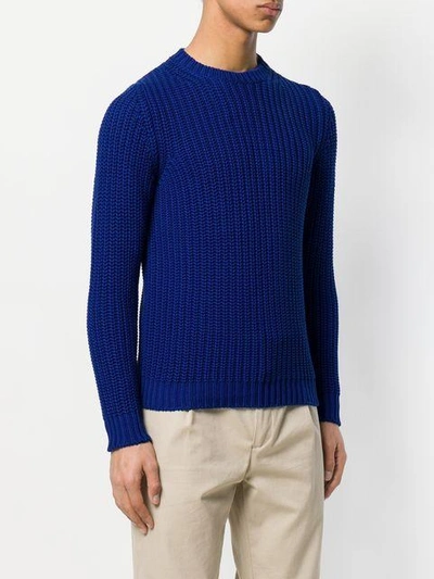 Shop Mp Massimo Piombo Ribbed-knit Sweater - Blue