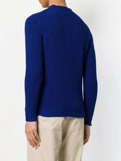 Shop Mp Massimo Piombo Ribbed-knit Sweater - Blue