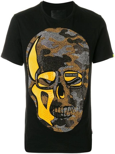 Shop Philipp Plein Embellished Skull Print T-shirt