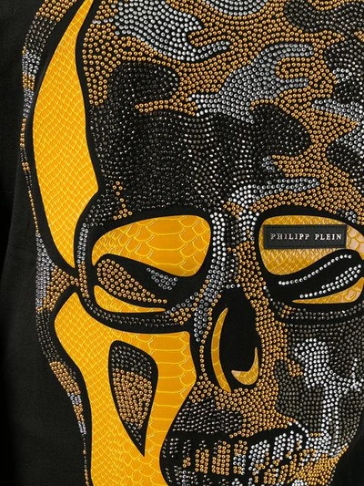 Shop Philipp Plein Embellished Skull Print T-shirt