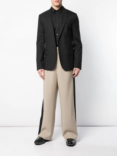 contrast panel wide-leg trousers