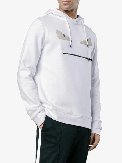 Fendi Embellished Bag Bugs Hoodie In White | ModeSens