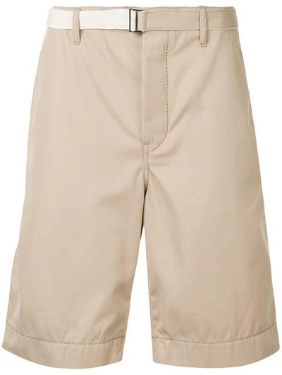 Shop Sacai Belted Cargo Shorts