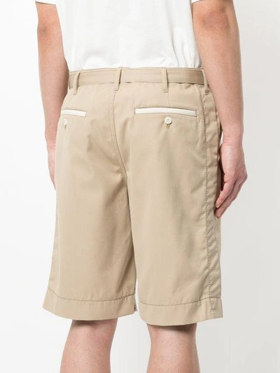Shop Sacai Belted Cargo Shorts