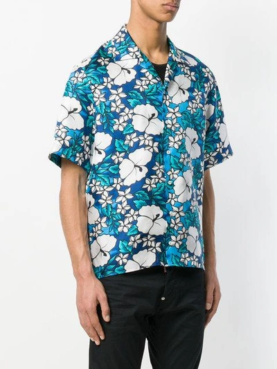 Shop Dsquared2 Hawaii Print Shirt In Blue