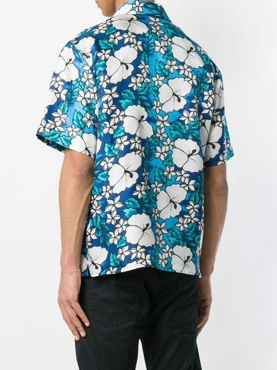 Shop Dsquared2 Hawaii Print Shirt In Blue