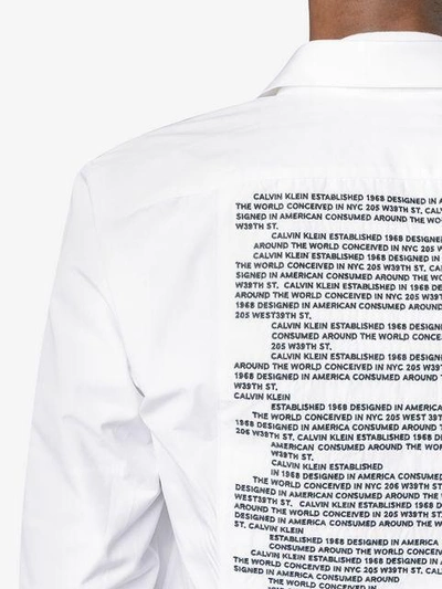 Shop Calvin Klein 205w39nyc Text Detail Shirt In White