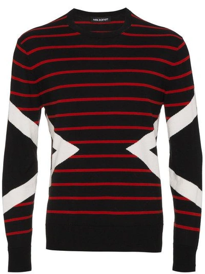 Striped lightning bolt sweater