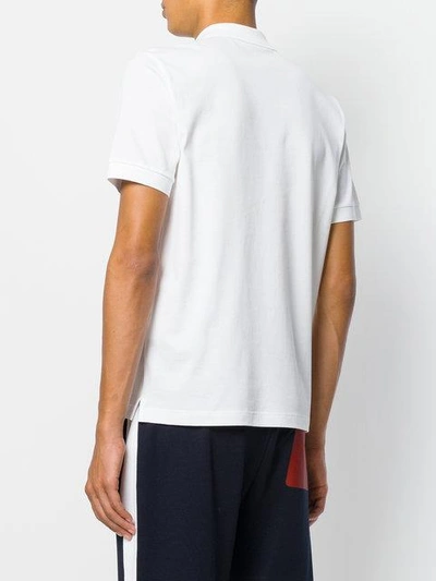 Shop Prada Logo Piqué Polo Shirt In White