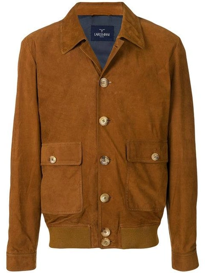 Shop Larusmiani Buttoned Jacket - Brown