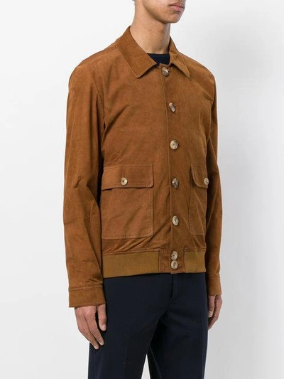 Shop Larusmiani Buttoned Jacket - Brown