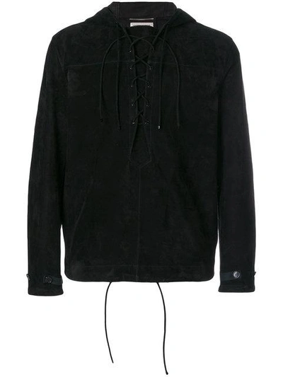 Shop Saint Laurent Pull-over Hooded Jacket In Black