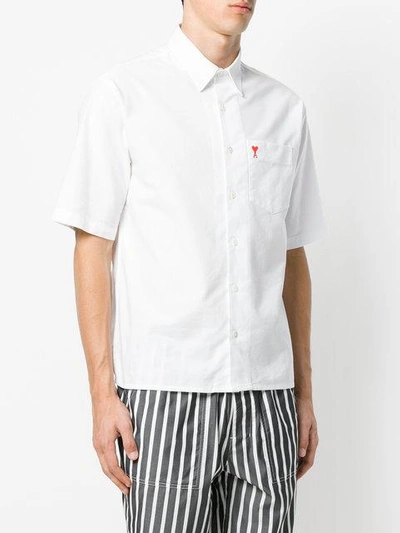 Shop Ami Alexandre Mattiussi Ami De Coeur Short Sleeve Shirt In White