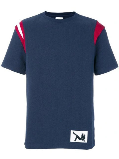 Shop Calvin Klein Jeans Est.1978 T-shirt With Contrast Shoulders In Blue