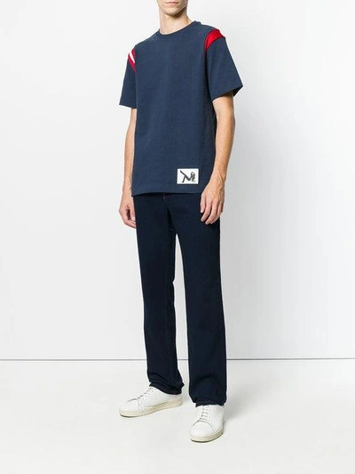 Shop Calvin Klein Jeans Est.1978 T-shirt With Contrast Shoulders In Blue