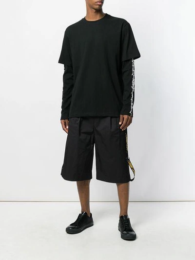 Shop D.gnak By Kang.d D.gnak Longline Bermuda Shorts - Black