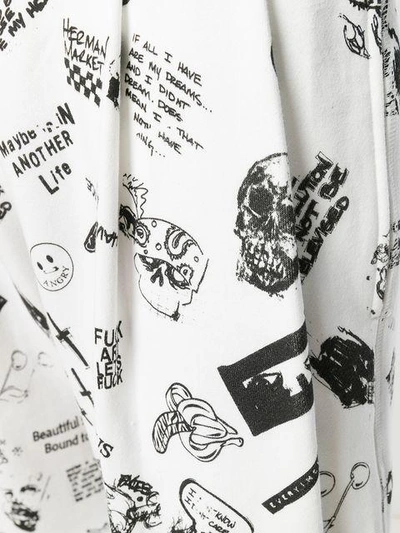 Shop Herman Skull Print Shorts  In White