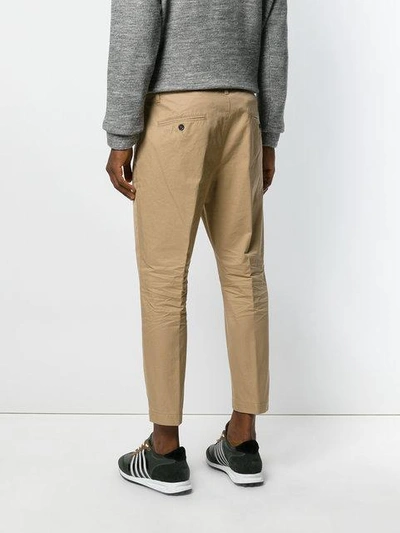 Shop Dsquared2 Cropped Chinos - Neutrals