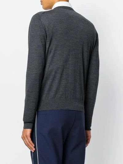 Shop Prada Fine Knit Jumper In Grey