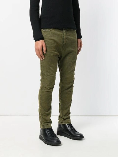 Shop Diesel Black Gold Washed Effect Skinny Trousers