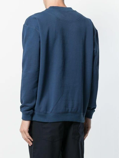 Shop Drôle De Monsieur Front Print Sweatshirt In Blue