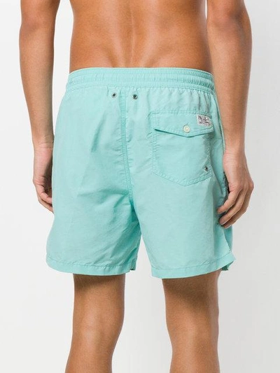 Shop Polo Ralph Lauren Embroidered Logo Swim Shorts In Blue