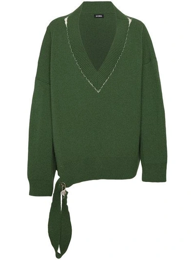 Raf Simons V-neck Oversized Jumper In Green | ModeSens