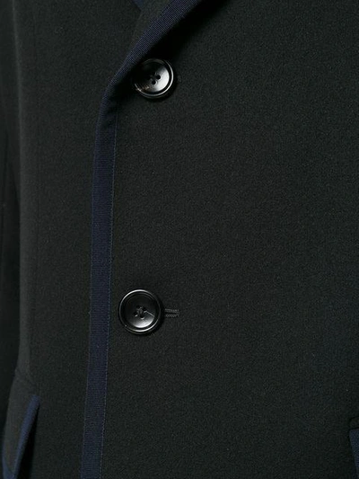 Shop Gucci Contrast Trim Single Breasted Coat In Black