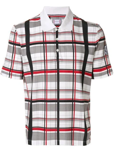 Shop Moncler Plaid Polo Shirt In Multicolour