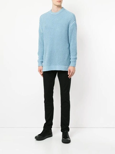 Shop Education From Youngmachines Ribbed Knit Jumper - Blue