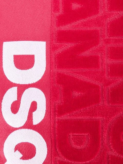 Shop Dsquared2 Logo Print Beach Towel In Red