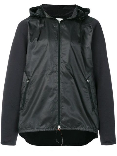 Shop Adidas By Kolor Multi-fabric Hooded Jacket - Black