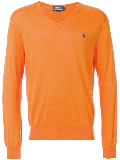 Shop Polo Ralph Lauren V-neck Sweater - Yellow